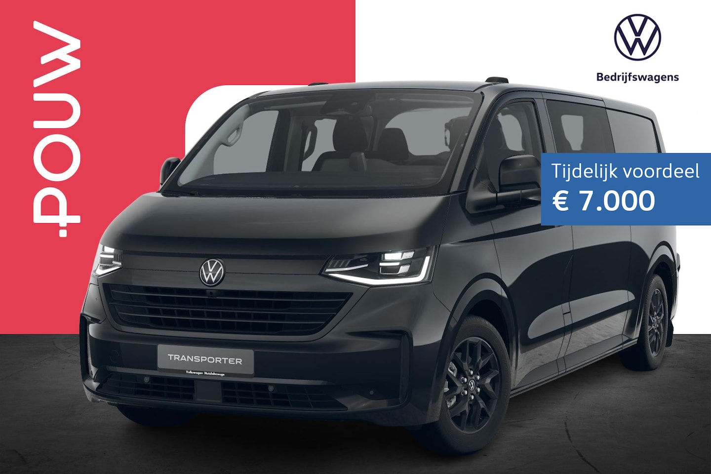 Volkswagen e-Transporter - Dubbele Cabine 32 L2H1 218pk 71 kWh | Matrix LED | 17" Velgen - AutoWereld.nl