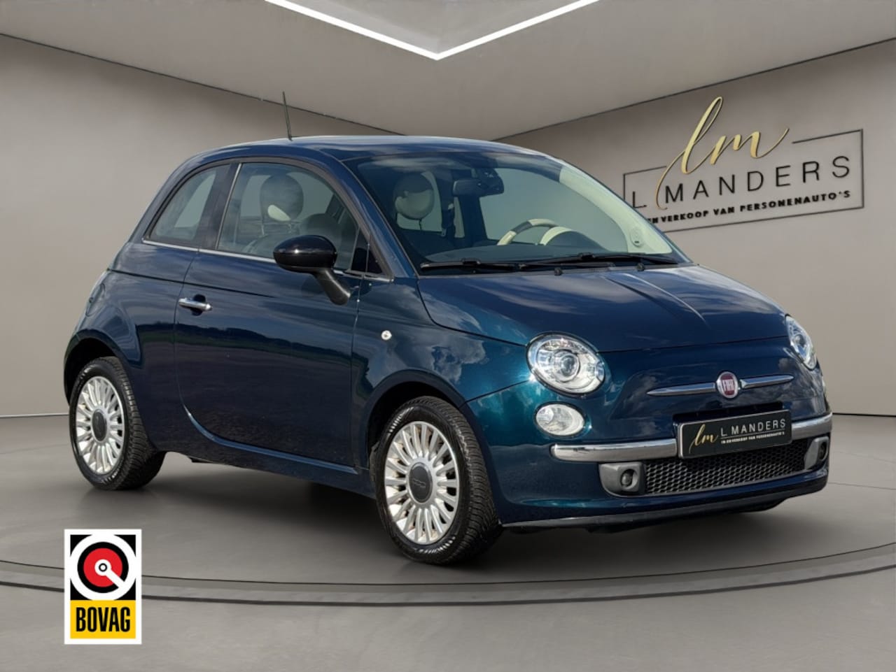 Fiat 500 - 0.9 TwinAir T Cult 2014 BLAUW | Leder | Panoramadak - AutoWereld.nl