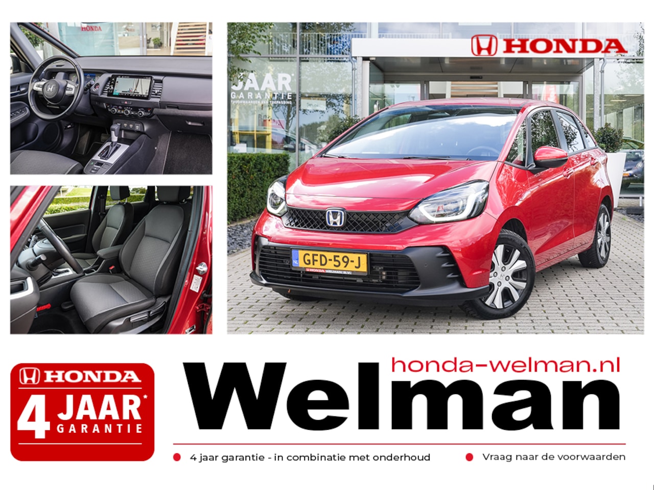 Honda Jazz - 1.5 e:HEV Elegance - FULL HYRBID - ALL WEATHERS - CAMERA - PRIVACY GLASS - 122 PK - AutoWereld.nl