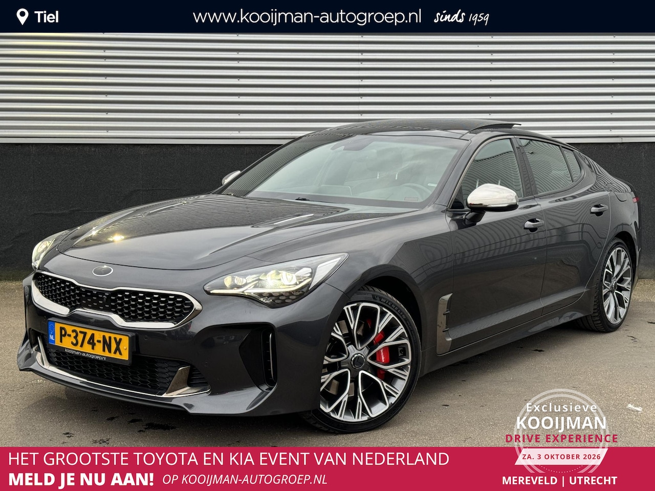 Kia Stinger - 3.3 V6 T-GDI AWD GT 3.3 V6 T-GDI AWD GT 370 PK, Schuif/kanteldak, Lederen bekleding, 360" Camera, BTW-auto, On - AutoWereld.nl