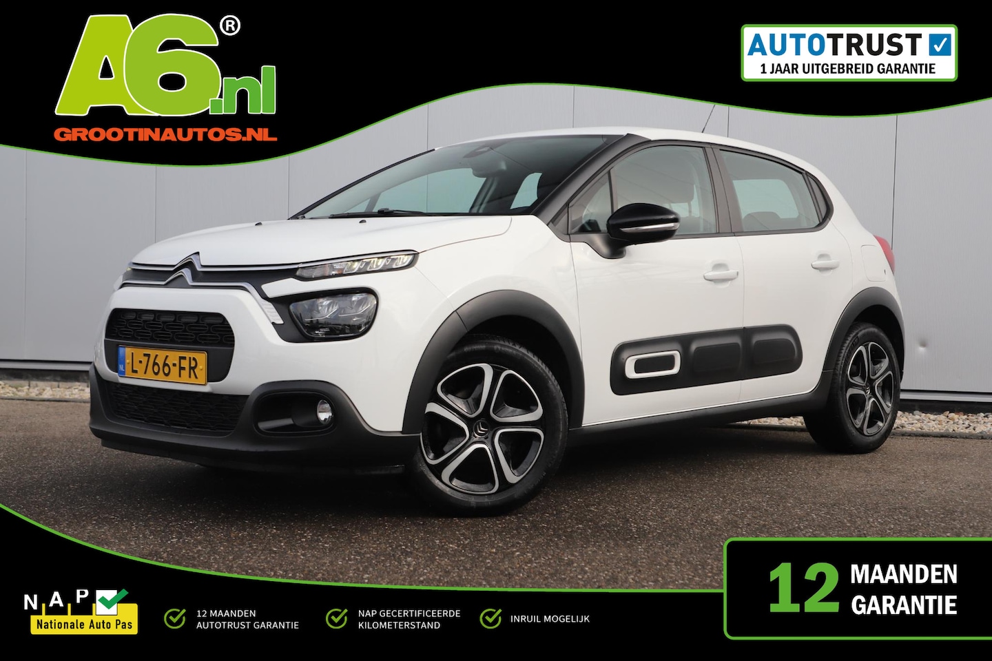 Citroën C3 - 1.2 PureTech Feel Navigatie Carplay Android Bluetooth Clima Cruise Rijstrooksensor - AutoWereld.nl