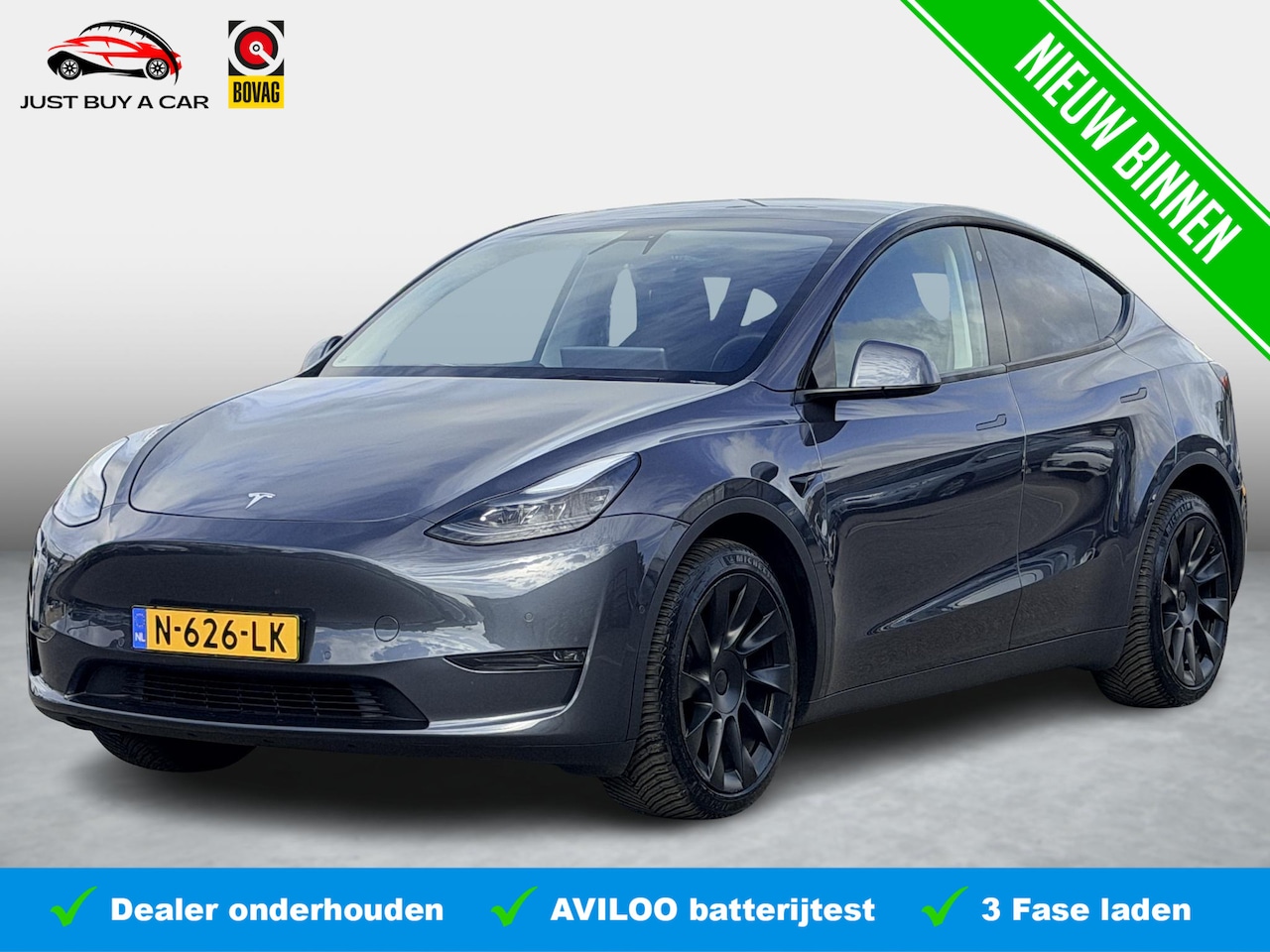 Tesla Model Y - Long Range AWD 75 kWh SOH 92,7% | Autopilot | 20'' LM ( € 2.300 ) | 3 Fase | Stoelverwarmi - AutoWereld.nl