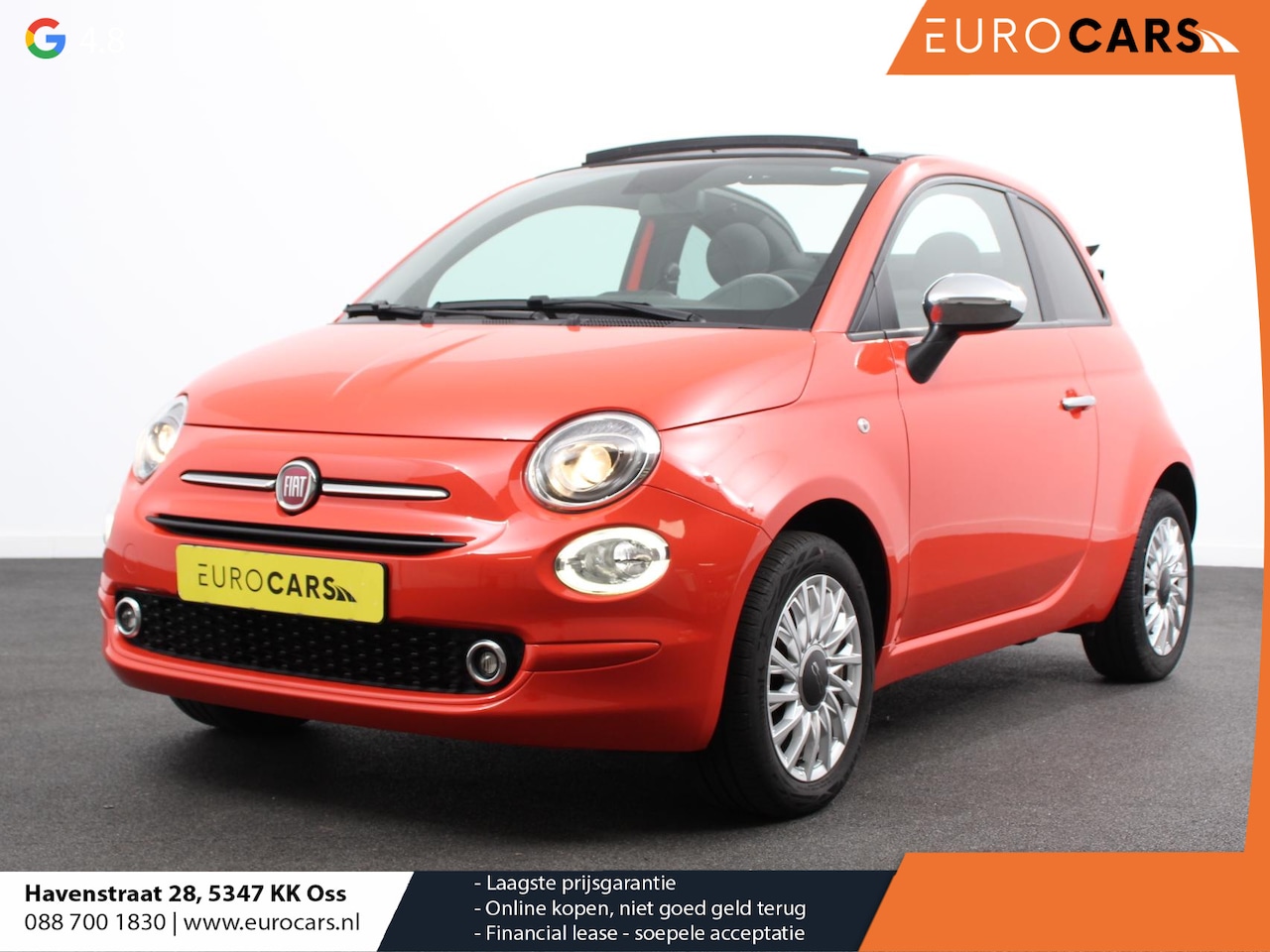 Fiat 500 C - 1.0 Hybrid Cabrio Navigatie Climate Control Cruise control Lichtmetalen velgen Apple Carpl - AutoWereld.nl