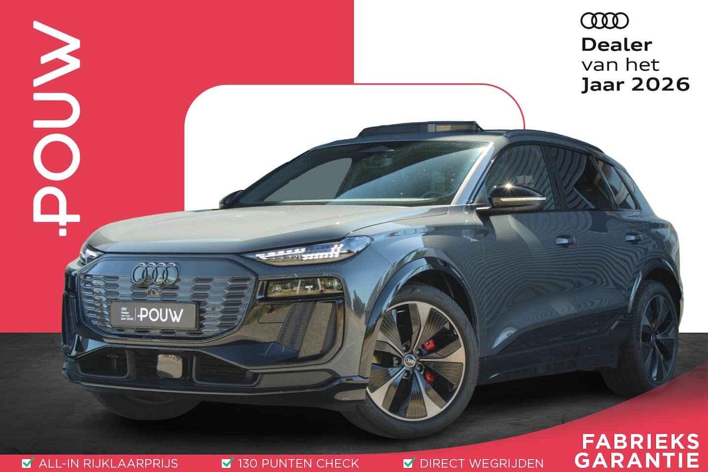 Audi Q6 e-tron - 252pk S Edition 83 kWh | Panoramadak | Trekhaak | Luchtvering | 360 Camera | Leder | 21" L - AutoWereld.nl