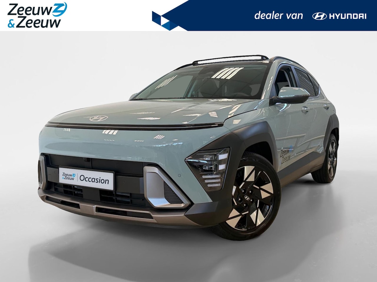 Hyundai Kona - 1.6 HYBRID | PREMIUM SKY | OPEN DAK | MIRAGE GREEN | - AutoWereld.nl