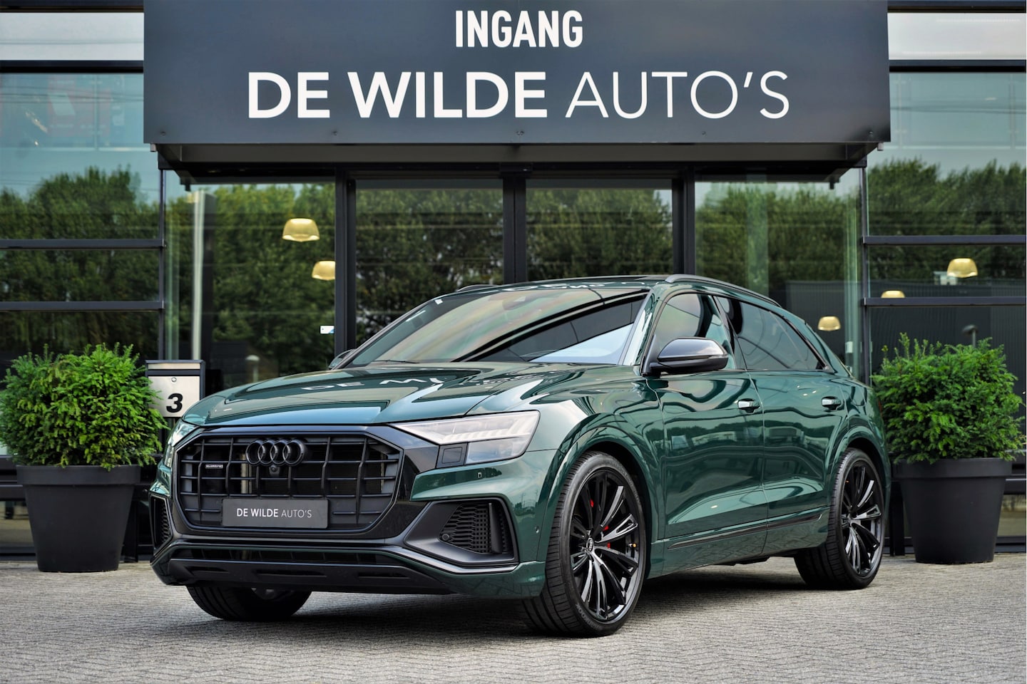 Audi Q8 - 55 TFSI e quattro S-line Competition GoodwoodGreen RS-seats Carbon Pano B&O Head-up - AutoWereld.nl