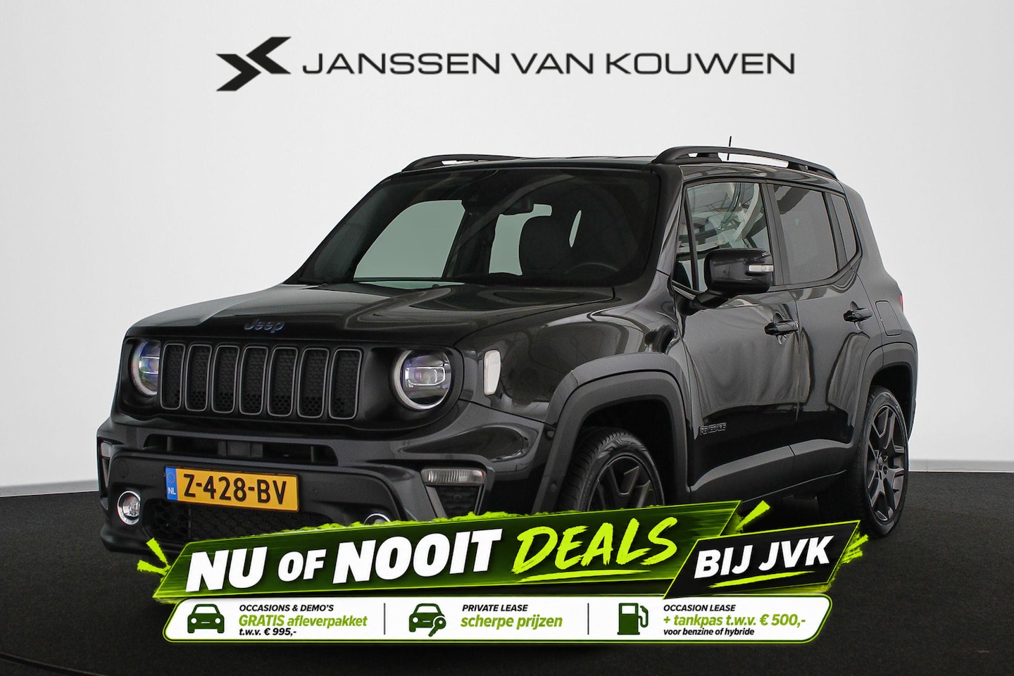 Jeep Renegade - 4xe 240 Plug-in Hybrid Electric S LED Leder Stoelverwarming Trekhaak Camera Kenwood - AutoWereld.nl