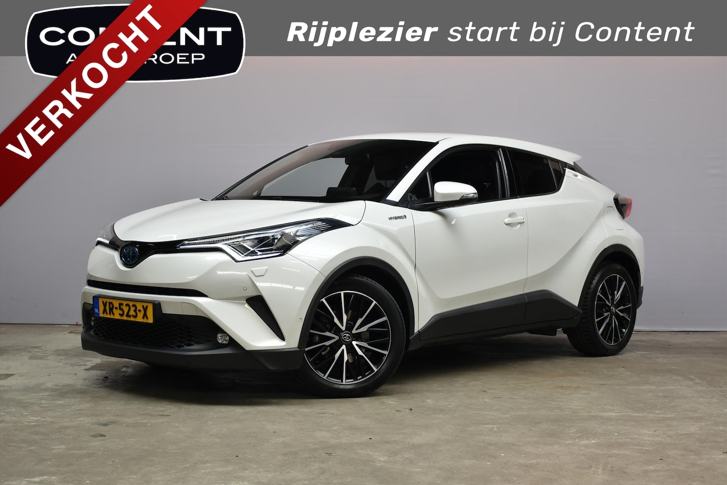 Toyota C-HR - 1.8 Hybrid 122pk CVT Bi-Tone Navigatie | Cruise | Clima | PDC |Half Leer | Parlemoer Wit - AutoWereld.nl