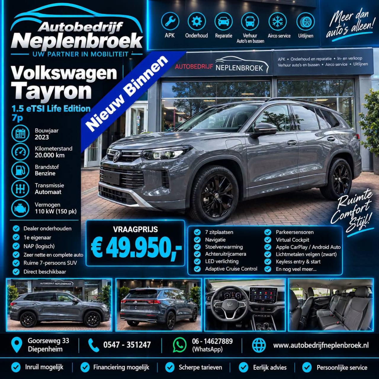 Volkswagen Tayron - 1.5 eTSI Life Edition 7p Dealer onderhouden Km 20.000 Nap 1e eigenaar - AutoWereld.nl