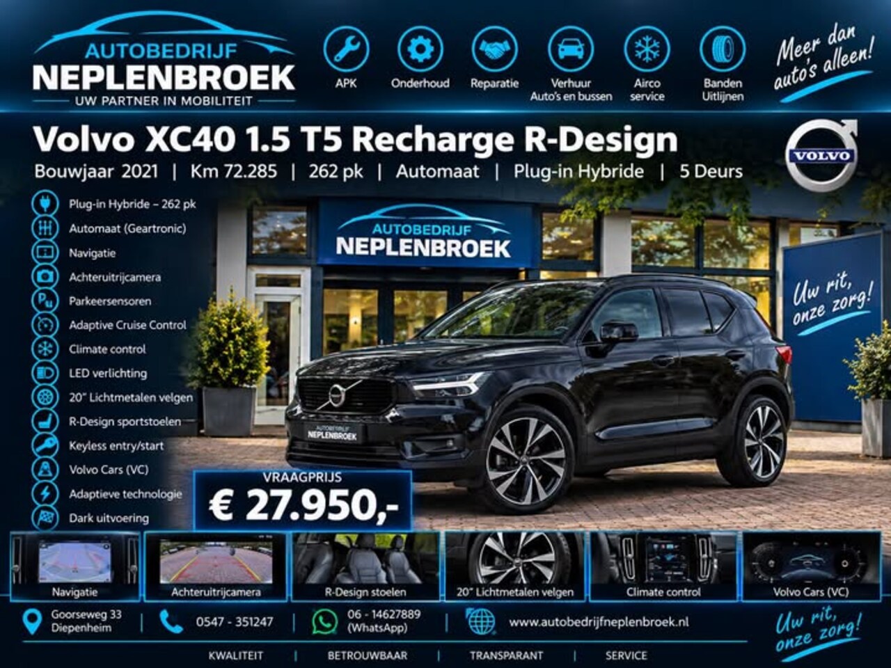 Volvo XC40 - 1.5 T5 Recharge R-Design | LED | Dark | 20" | Parking pack | VC | adaptive | keyless 05-2 - AutoWereld.nl