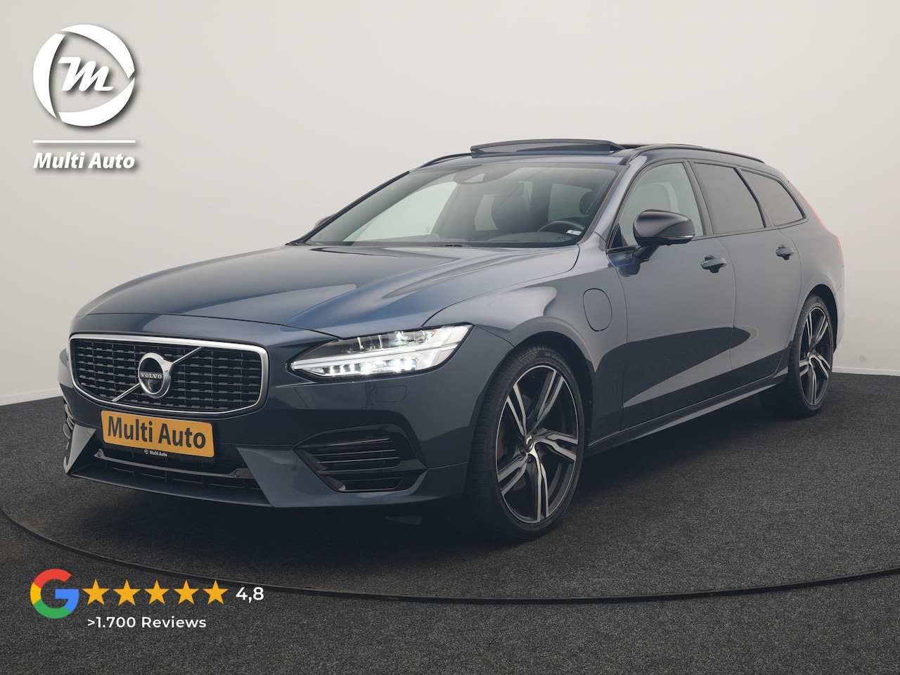 Volvo V90 - T8 AWD R-Design PHEV 394pk Dealer O.H. | Trekhaak Af Fabriek | Panodak | Adaptive Cruise | - AutoWereld.nl