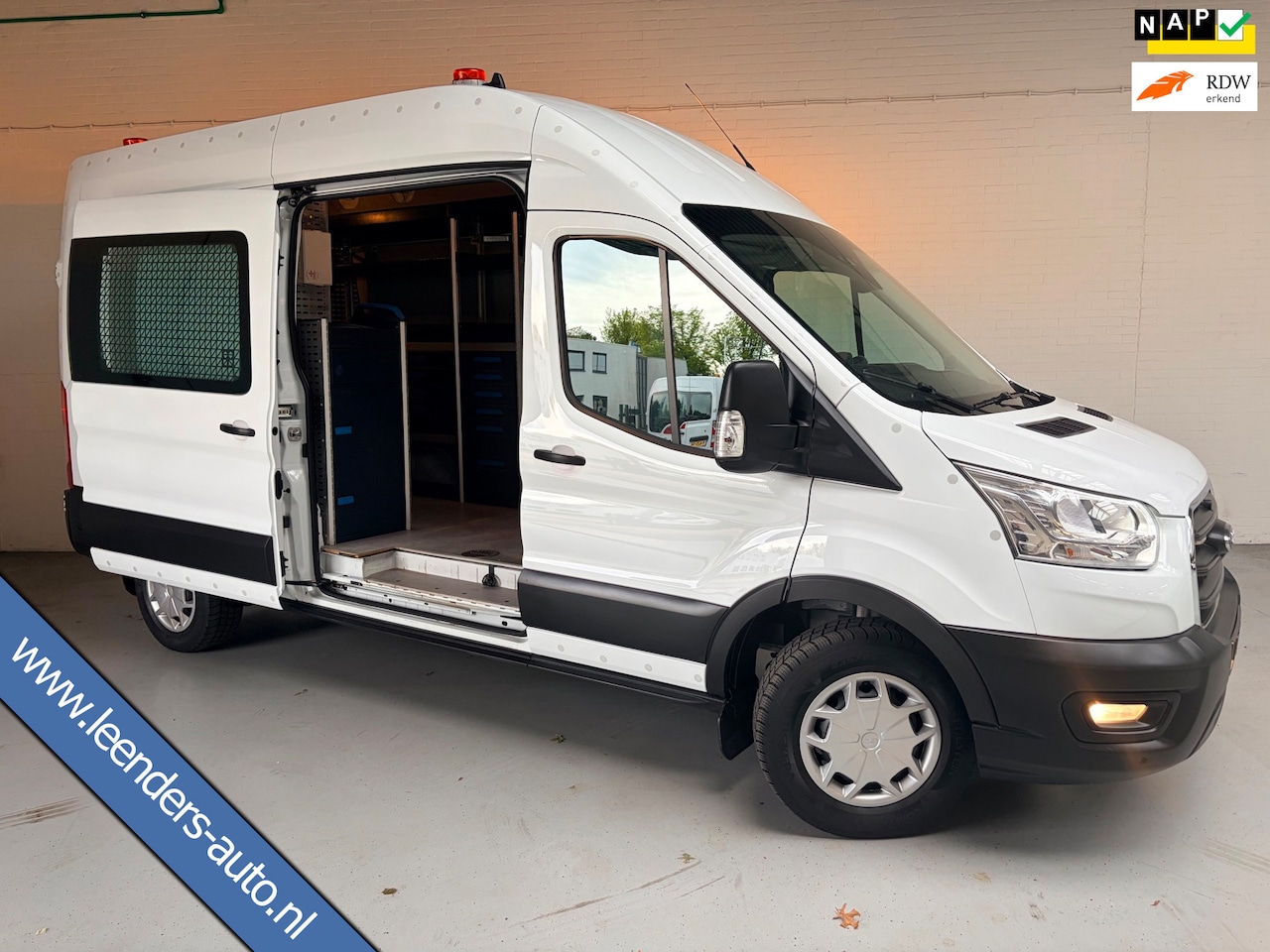 Ford Transit - 350 2.0 TDCI 130PK euro6 L3H3 Trend MHEV RWD Sortimo Inrichting Victron v230 Standkachel R - AutoWereld.nl