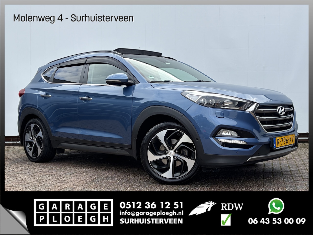 Hyundai Tucson - 1.6 T-GDi Premium 4WD Pano Trekhaak StoelVerw+Ventilatie Nav/Cam Leer Voll.Onderhouden! - AutoWereld.nl