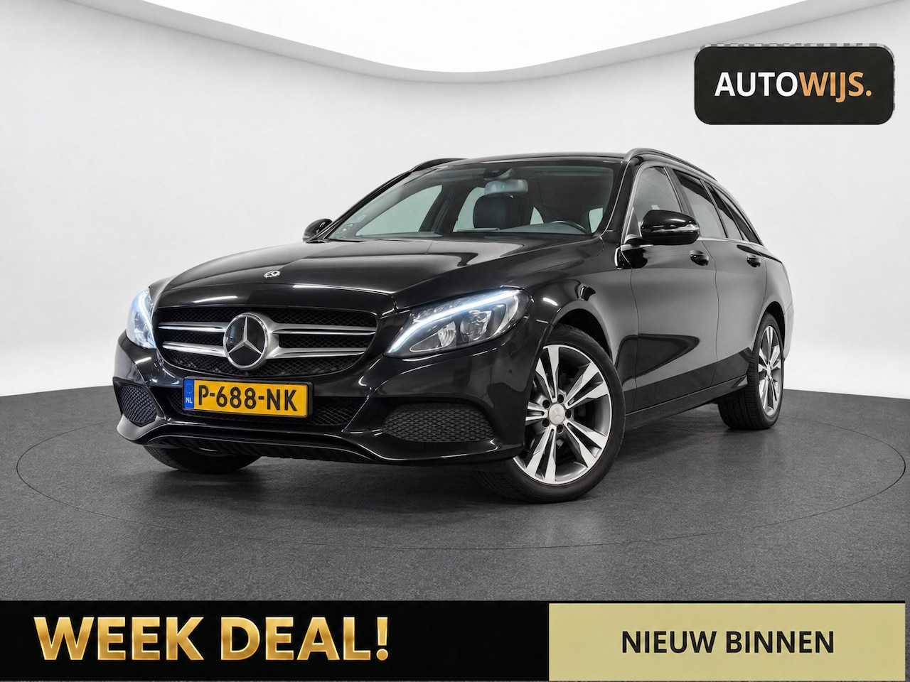 Mercedes-Benz C-klasse Estate - 200 Premium Plus|LED|LEDER|TREKHAAK|AUT|NAVI|GOED ONDERHOUDEN - AutoWereld.nl