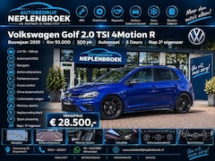 Volkswagen Golf - 2.0 TSI 4Motion R Bj 2019 km 93.000 Nap 2e eigen Automaat, 19Inch, Schuifdak, Clima, Navi