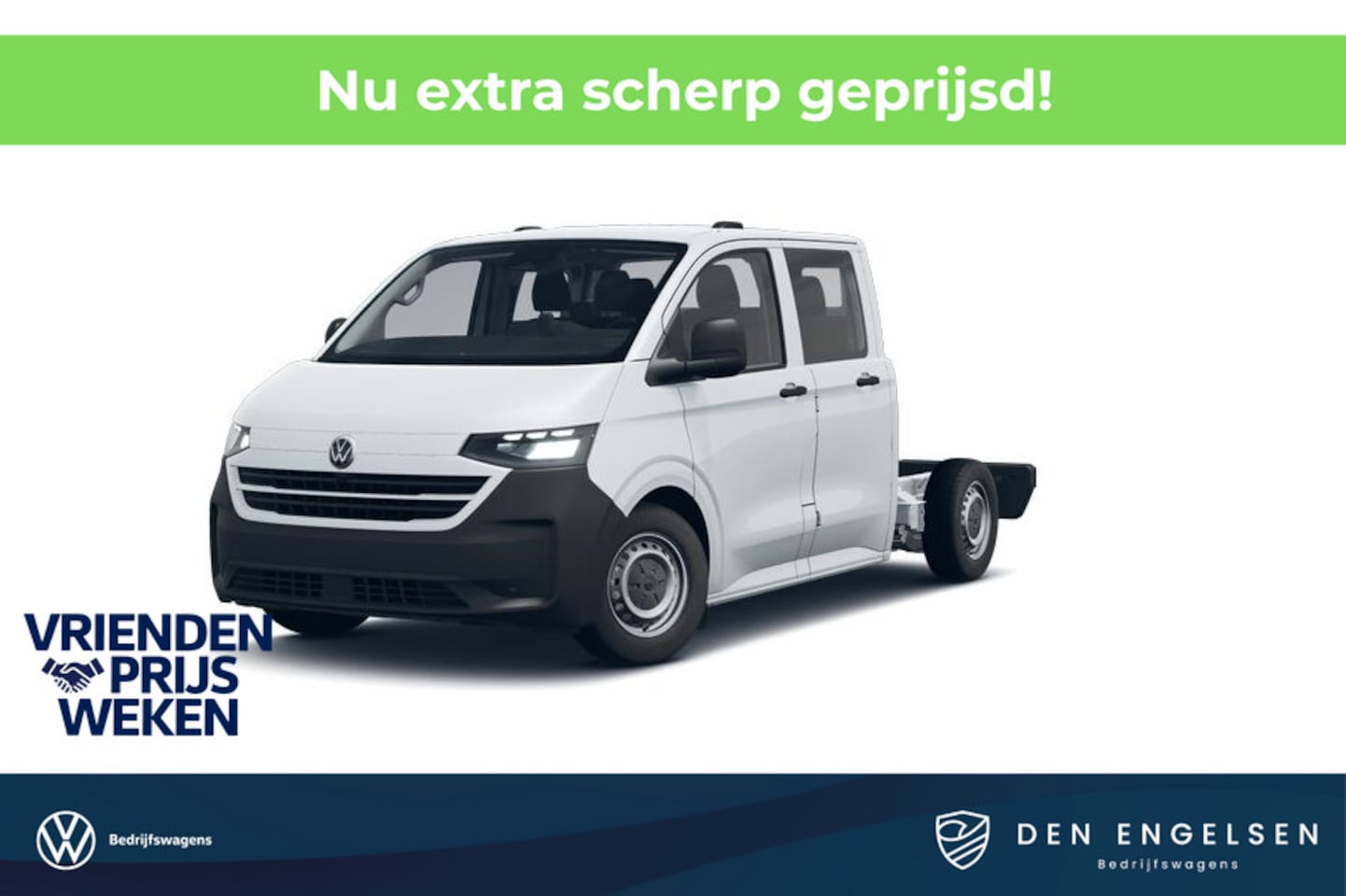 Volkswagen e-Transporter - 34 218 pk AUT. 4-Motion CHASSIS DUBBELE CABINE, Kipper opbouw, ACC, LED koplampen, Navigat - AutoWereld.nl