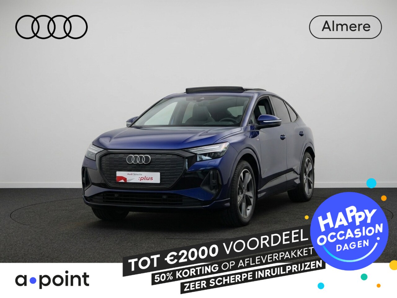 Audi Q4 Sportback e-tron - 50 quattro S Competition 77 kWh 299pk | SOH 94% | Panoramadak | Sonos | Trekhaak | Head Up - AutoWereld.nl