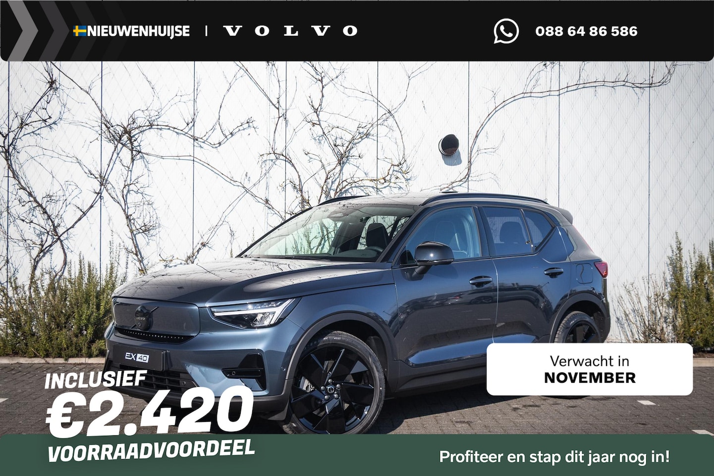 Volvo EX40 - Single Motor Ext. Range Ultra Black Edition 82 kWh | Adaptieve Cruise Control | Schuif -/ - AutoWereld.nl