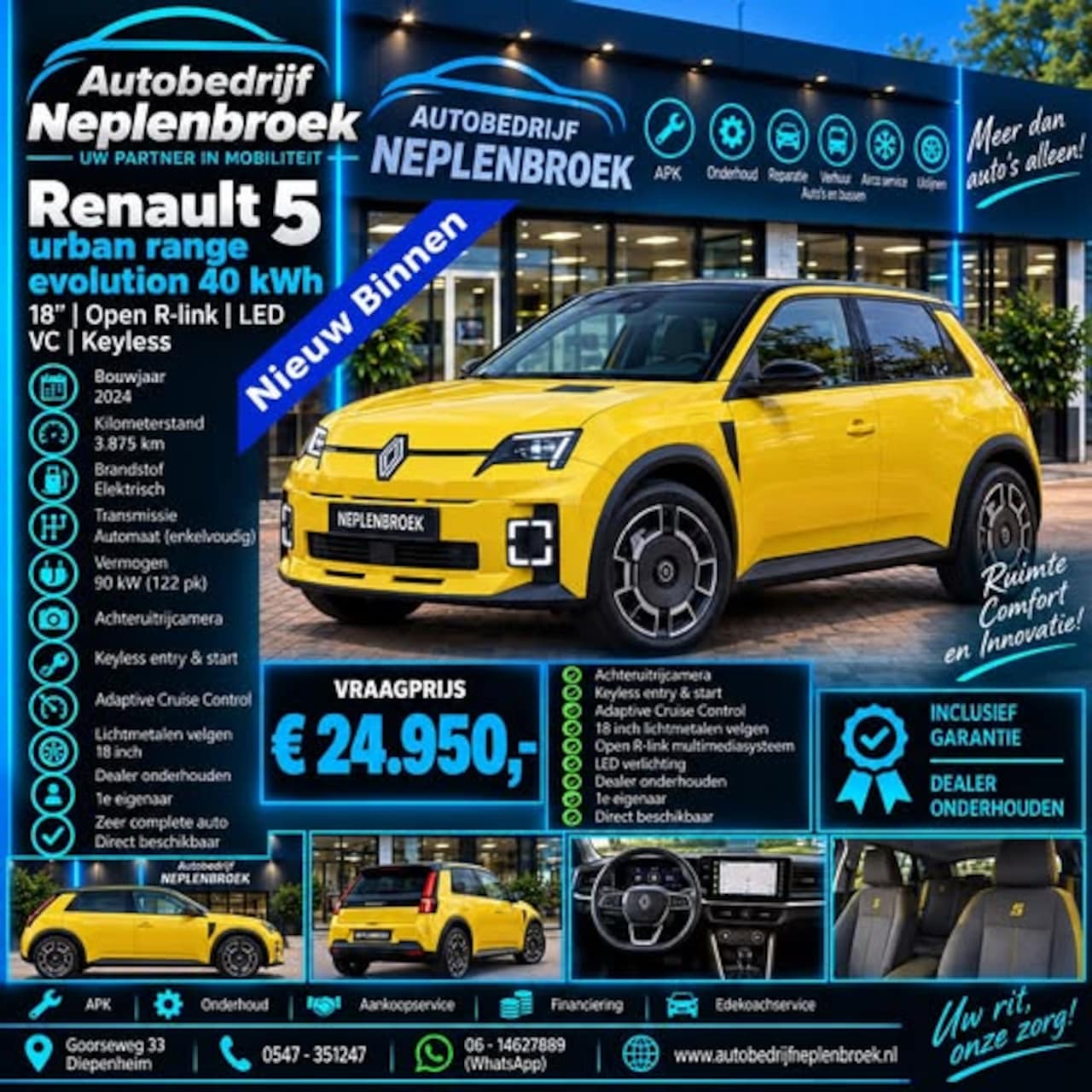 Renault 5 - urban range evolution 40 kWh | 18" | Open R-link | LED | VC | Keyless - AutoWereld.nl