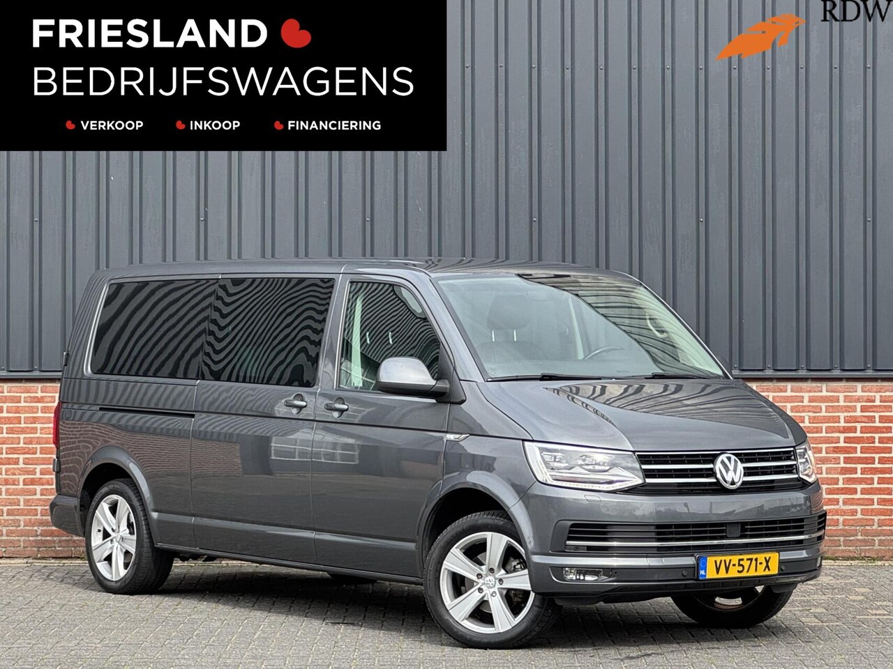 Volkswagen Transporter - 2.0 TDI 150pk Dubbele Cabine Highline Trekhaak/Leder/Adap.Cruise/Carplay/LED/Navi/18" - AutoWereld.nl