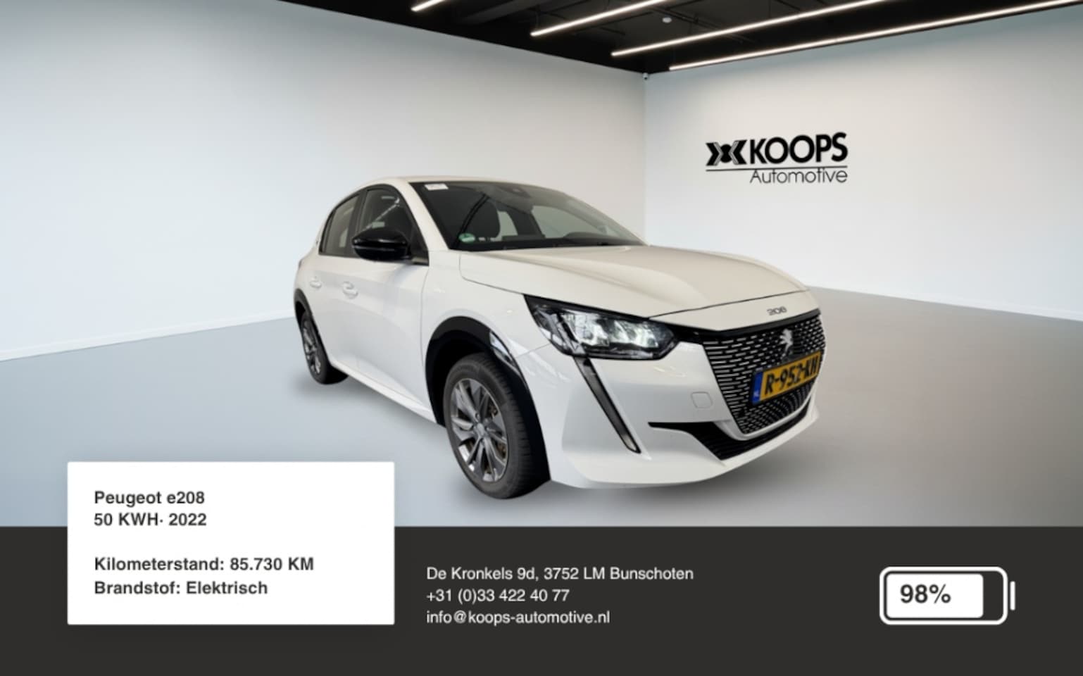 Peugeot e-208 - 50Kwh SOH 98% | Carplay | Parkeersensor | Cruise Control - AutoWereld.nl