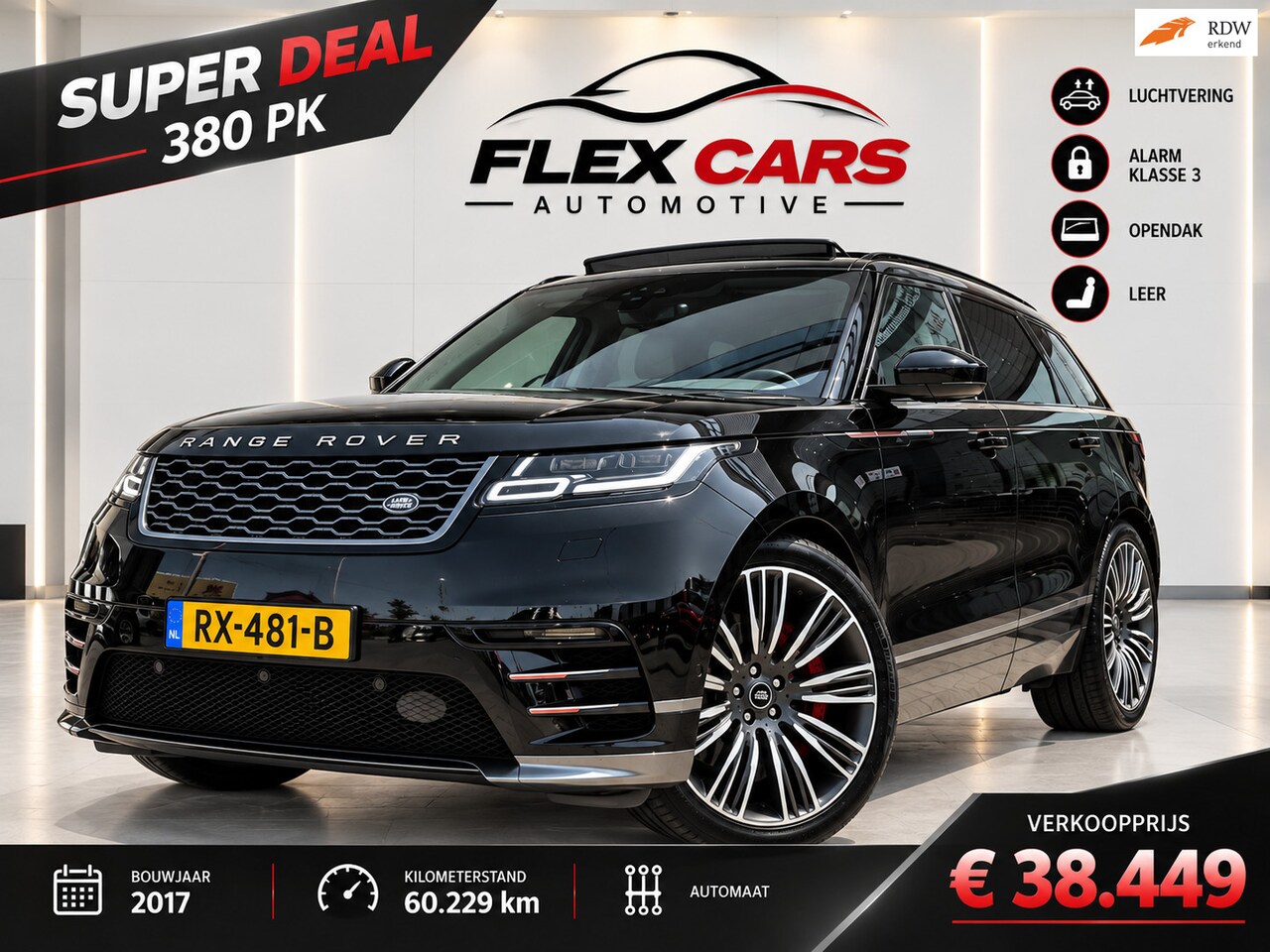 Land Rover Range Rover Velar - 3.0 V6 SC AWD R-Dynamic P380|Luchtvering|Opendak|Pano - AutoWereld.nl