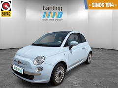 Fiat 500 - 1.2 4 cilinder Lounge, pano dak, airco, baby blauw
