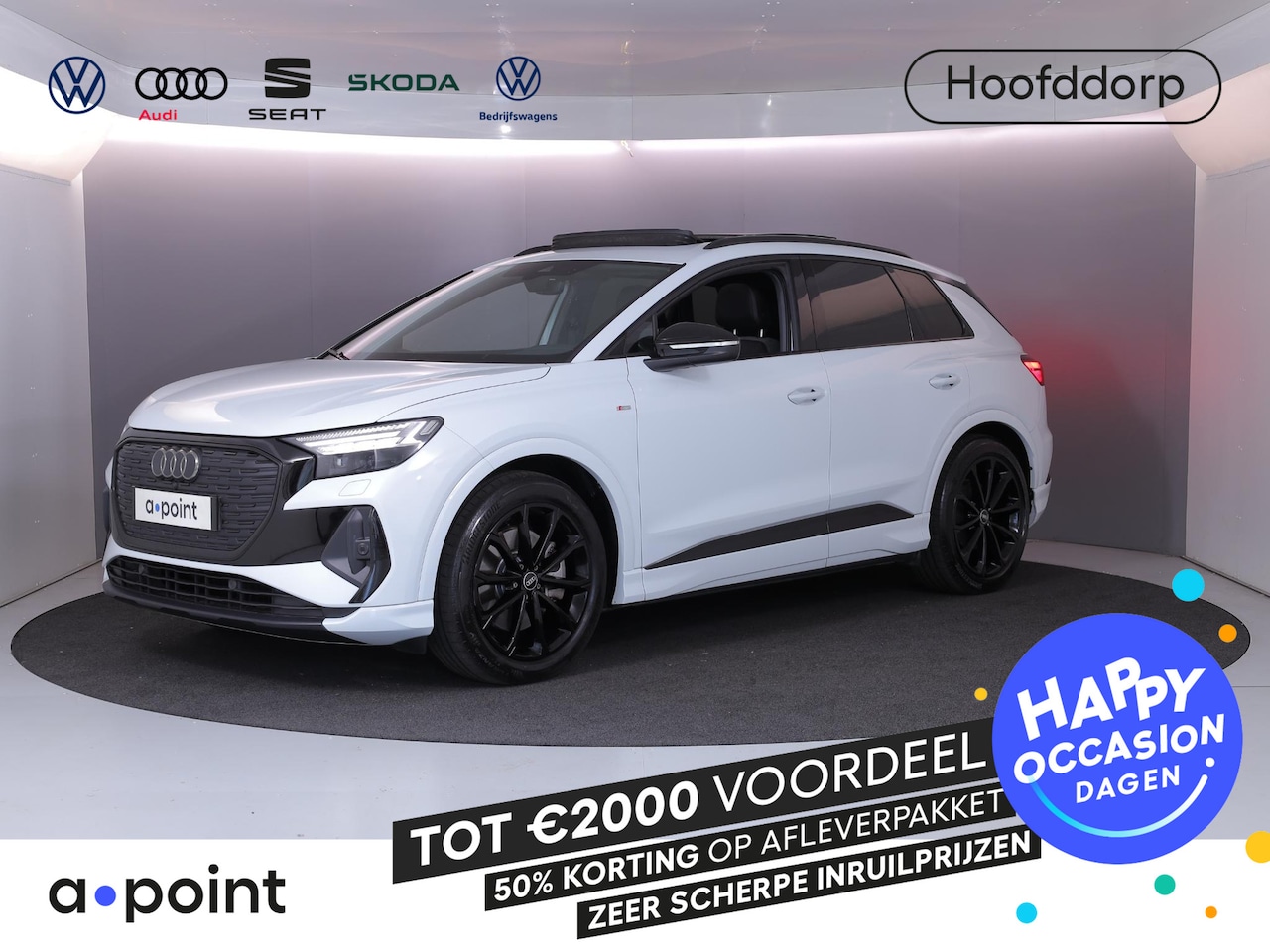 Audi Q4 e-tron - 40 S line 77 kWh 204pk | SOH 91,30% | Panoramadak | Lederen bekleding | Lichtmetalen velge - AutoWereld.nl