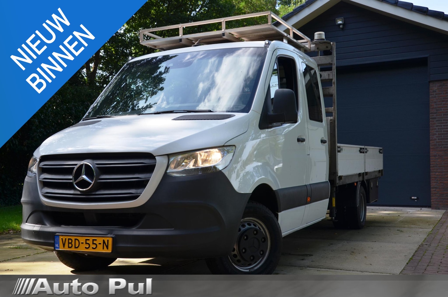Mercedes-Benz Sprinter - 514 2.2 CDI L3 DC EURO VI-D Open Laadbak Met Laadkraan/Trekhaak/Airco - AutoWereld.nl