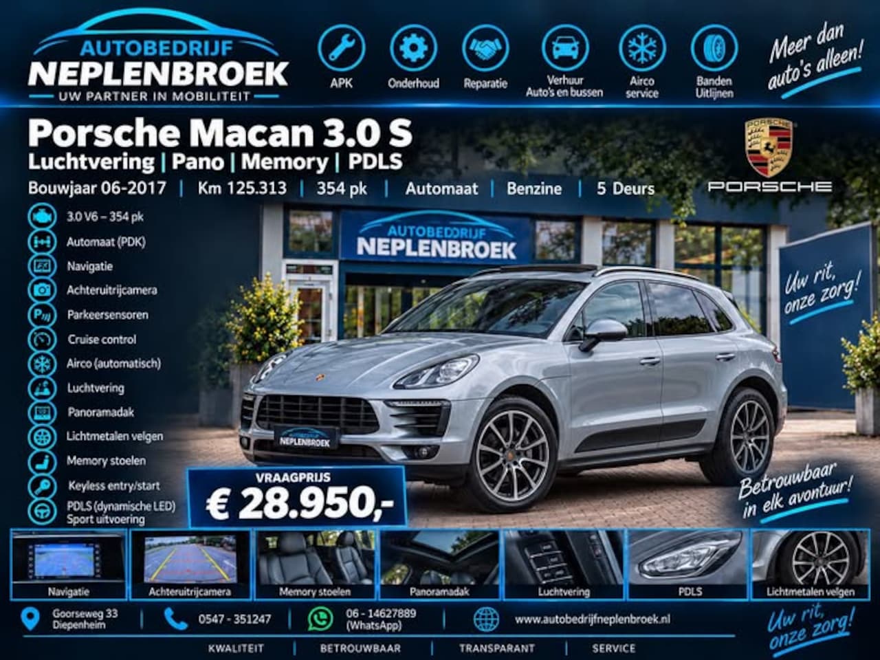 Porsche Macan - 3.0 S | Luchtvering | Pano | Memory | PDLS | 06-2017 125.313 KM - AutoWereld.nl