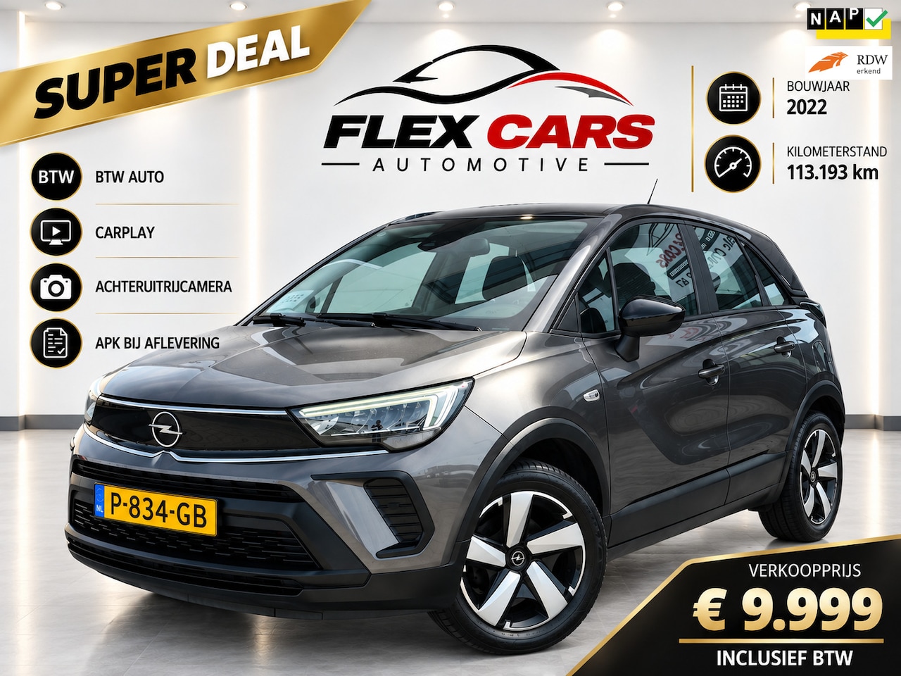 Opel Crossland - 1.2 Turbo Edition|Achteruitrij camera|Carplay - AutoWereld.nl