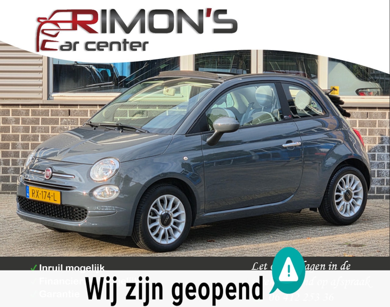 Fiat 500 - 0.9 TwinAir Turbo Cabrio 6-12-24 Maanden Garantie - AutoWereld.nl