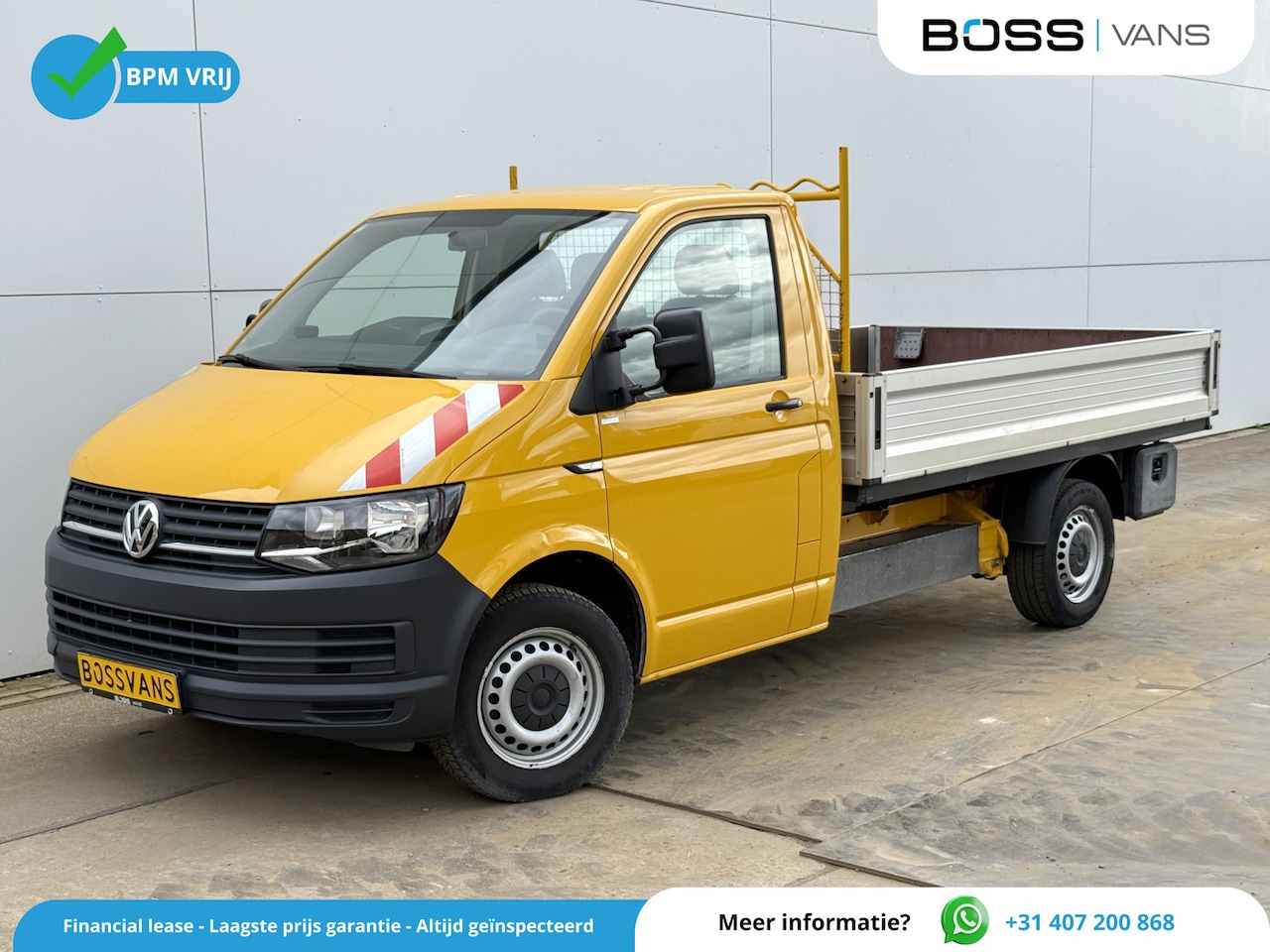 Volkswagen Transporter - T6 150PK Open Laadbak Cruise Control Airco 2.2T Trekhaak Pritische Pickup Open Box - AutoWereld.nl