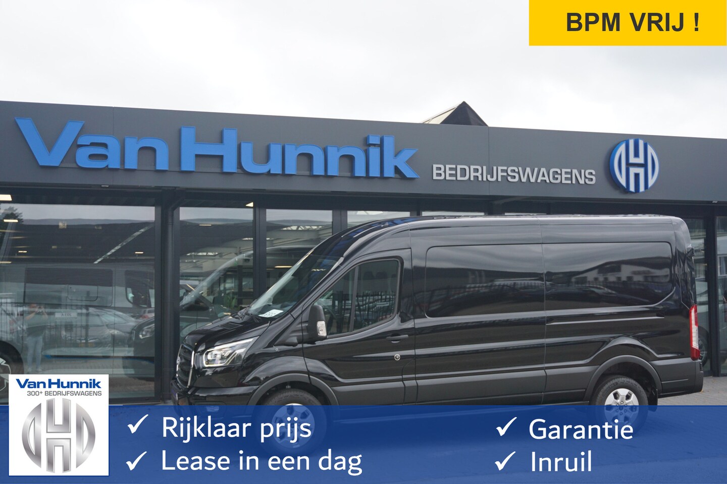 Ford Transit - 350L L3H2 Limited AUT-8 165PK BPM VRIJ Navi, Adap. Cruise, 360° Cam, Trekhaak, Xenon!! NR. - AutoWereld.nl