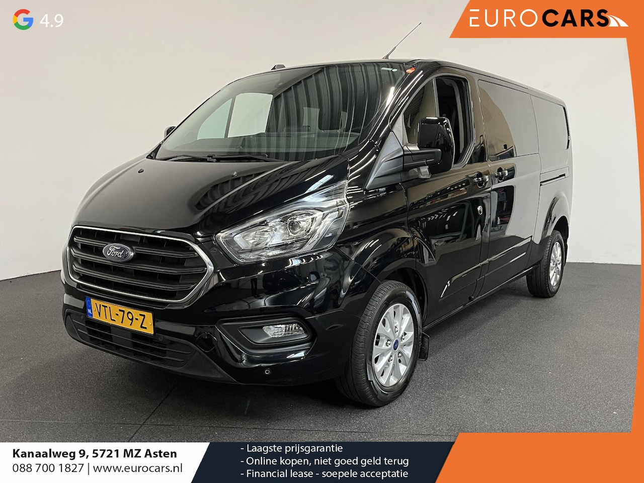 Ford Transit Custom - 300 2.0 TDCI L2H1 Limited Dubbele cabine Navigatie Airco 2 Schuifdeuren Trekhaak Parkeerse - AutoWereld.nl