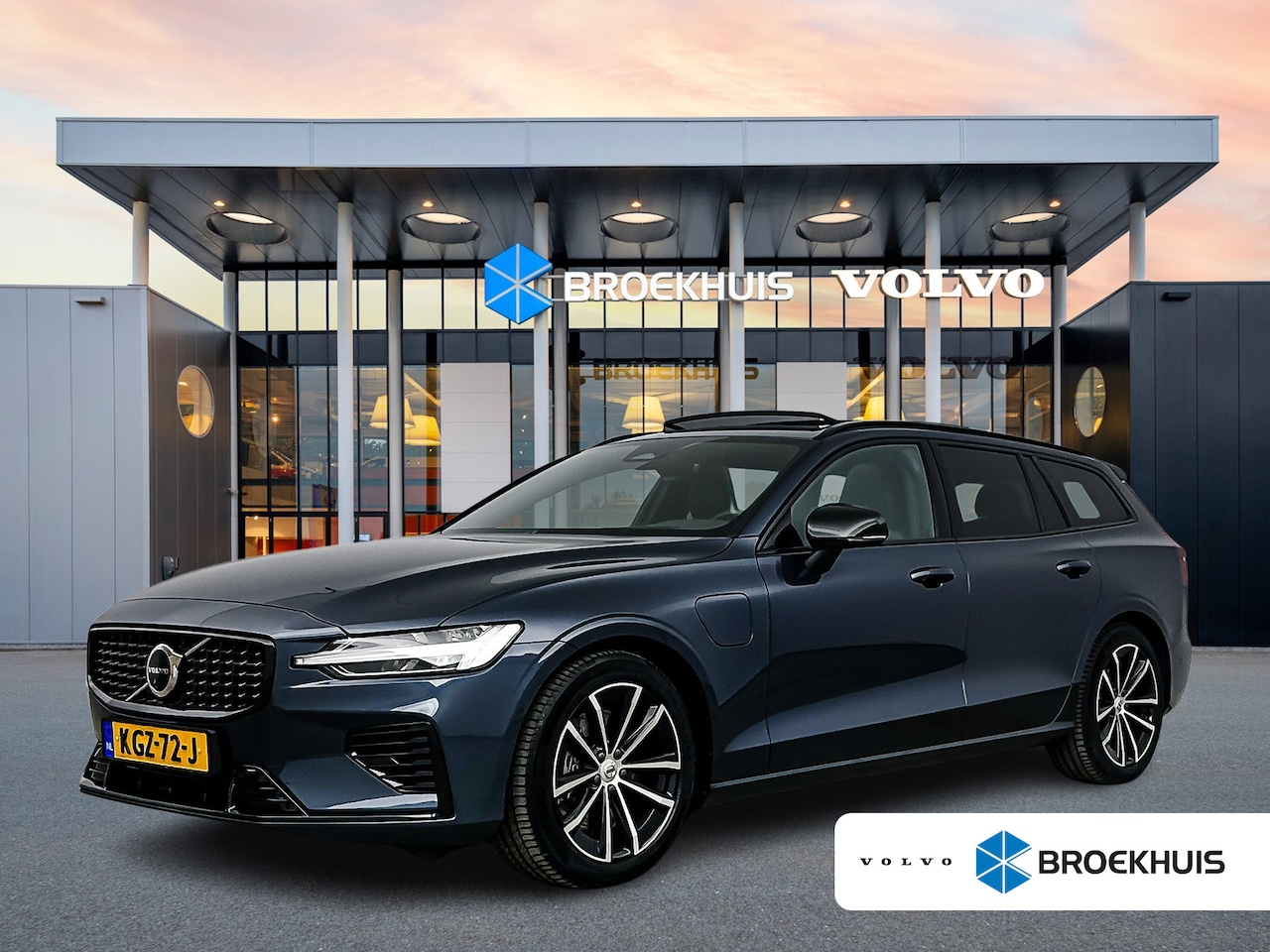 Volvo V60 - T8 Recharge Plus Dark | 18" | Panoramadak | Head-Up | Trekhaak | Elektr. verst. Sportstoel - AutoWereld.nl