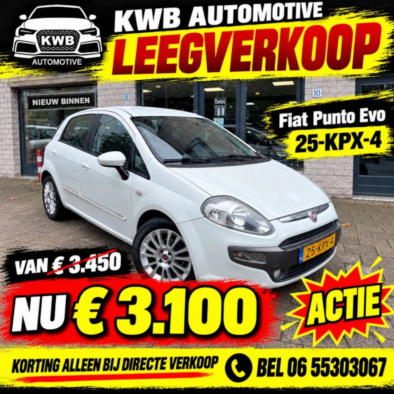 Fiat Punto Evo - 1.4-16V m-air 5-deurs | Airco 105PK | Nieuwe Distributie - AutoWereld.nl