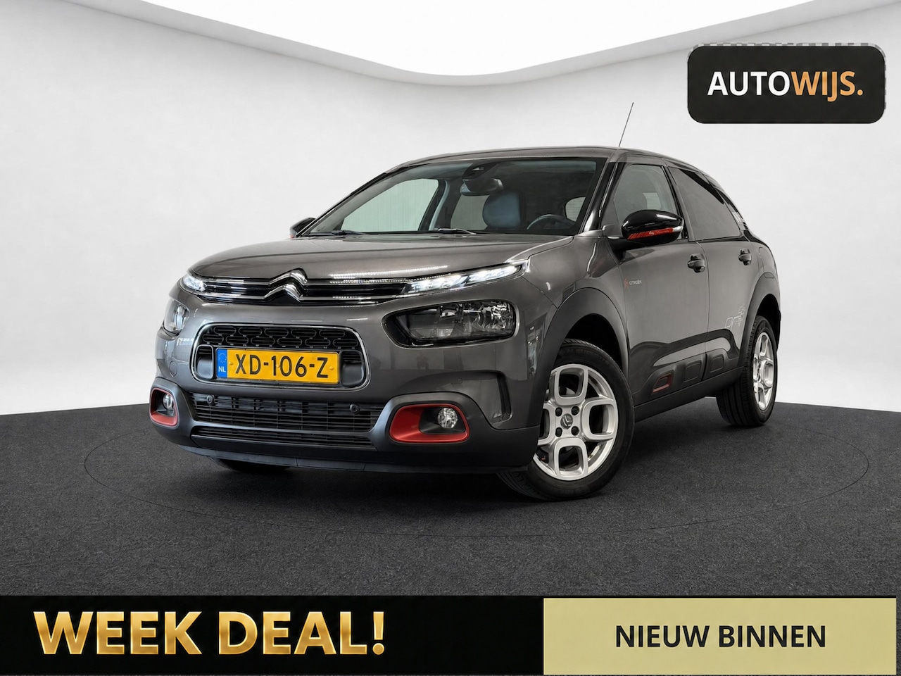 Citroën C4 Cactus - 1.2 PureTech Shine|AUT|LED|LEDER|KEYLESS|NAVID-riem VV - AutoWereld.nl