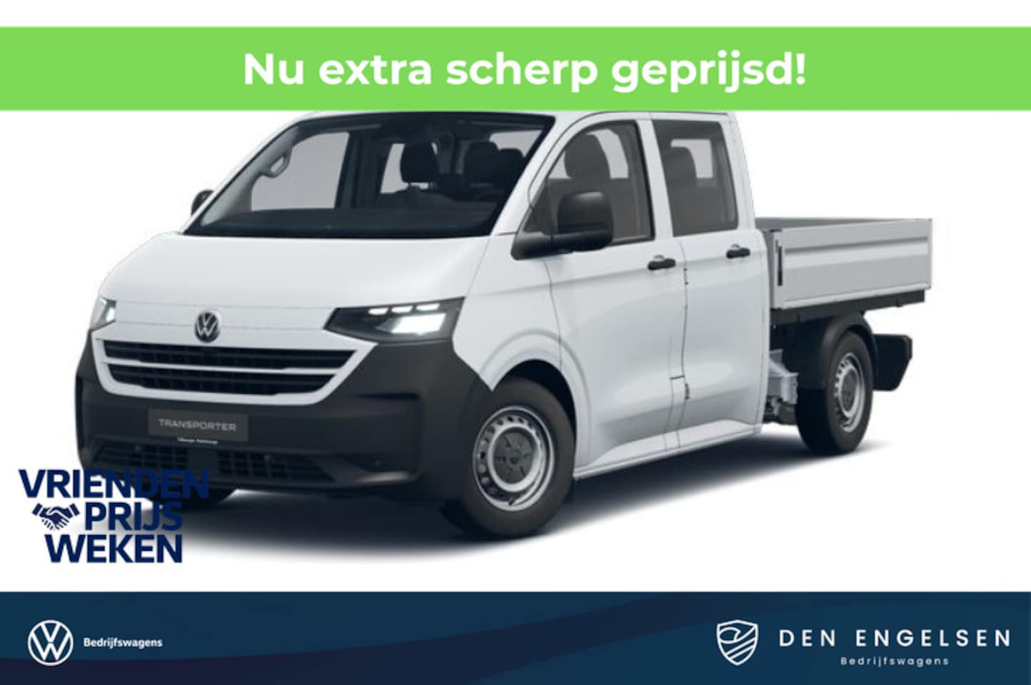 Volkswagen e-Transporter - 32 L2H1 218 PK PICK UP DUBBELE CABINE, ACC, LED koplampen, Navigatie - AutoWereld.nl