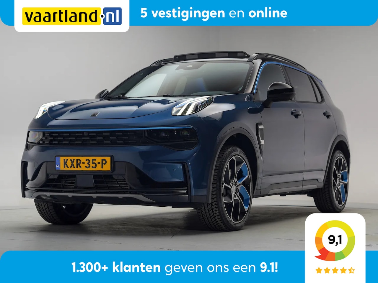 Lynk & Co 01 - 1.5 PHEV MY23 6,6kWh Blauw [ SOH 94,5% ] [ Zwarte hemel 360ºcam Panorama Infinity-audio Na - AutoWereld.nl