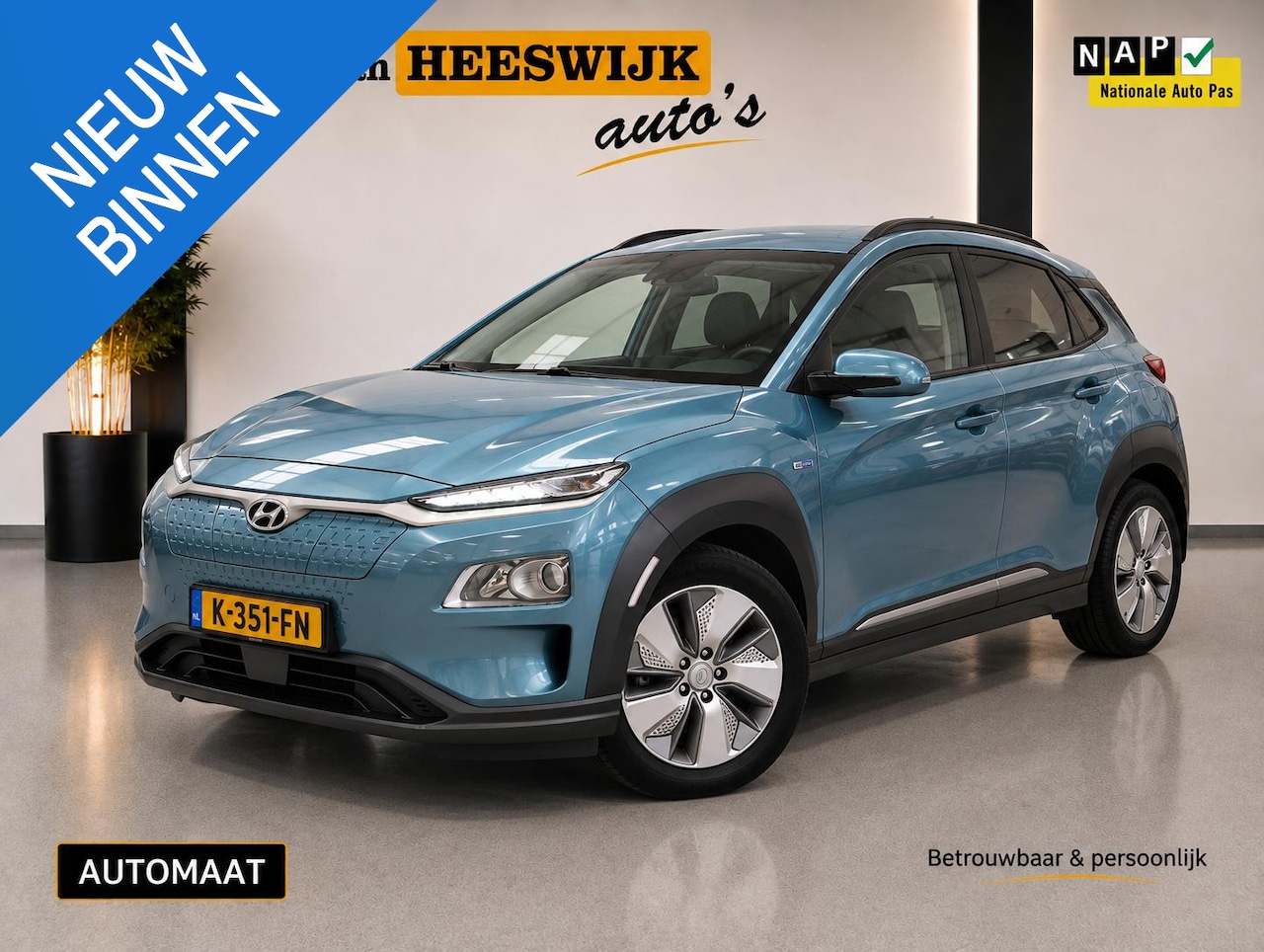 Hyundai Kona Electric - EV Comfort 64 kWh Navigatie / Airco automatisch |SOH 98.7% | 3 fase | Parkeersensoren - AutoWereld.nl