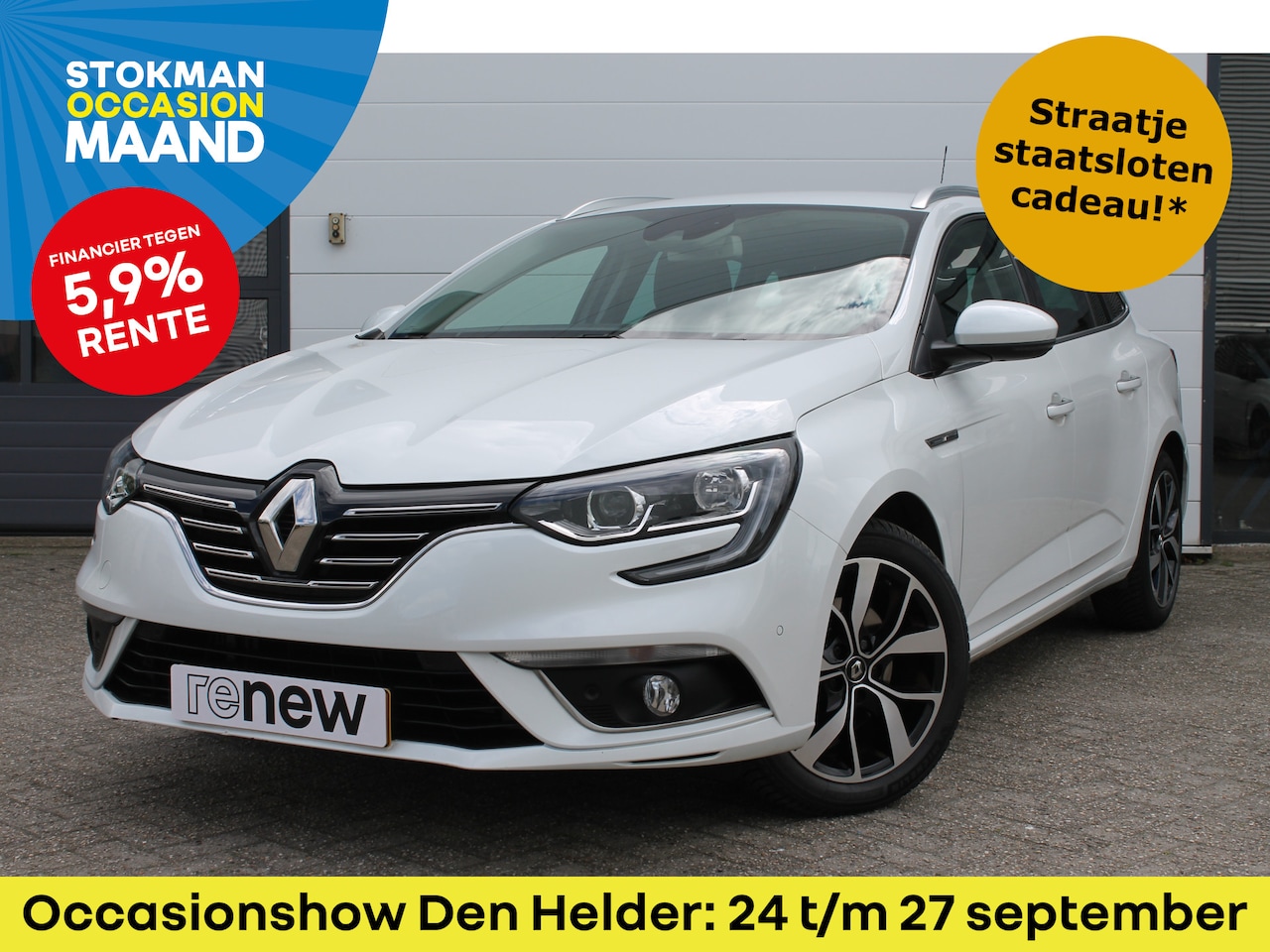 Renault Mégane Estate - 1.3 TCe 160 PK Bose | Trekhaak | Bose geluid | Camera achter | Wit metallic | - AutoWereld.nl