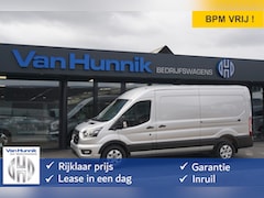 Ford Transit - 350L L3H2 Limited AUT-8 165PK BPM VRIJ Navi, Adap. Cruise, 360° Cam, Trekhaak, 2x Schuifde