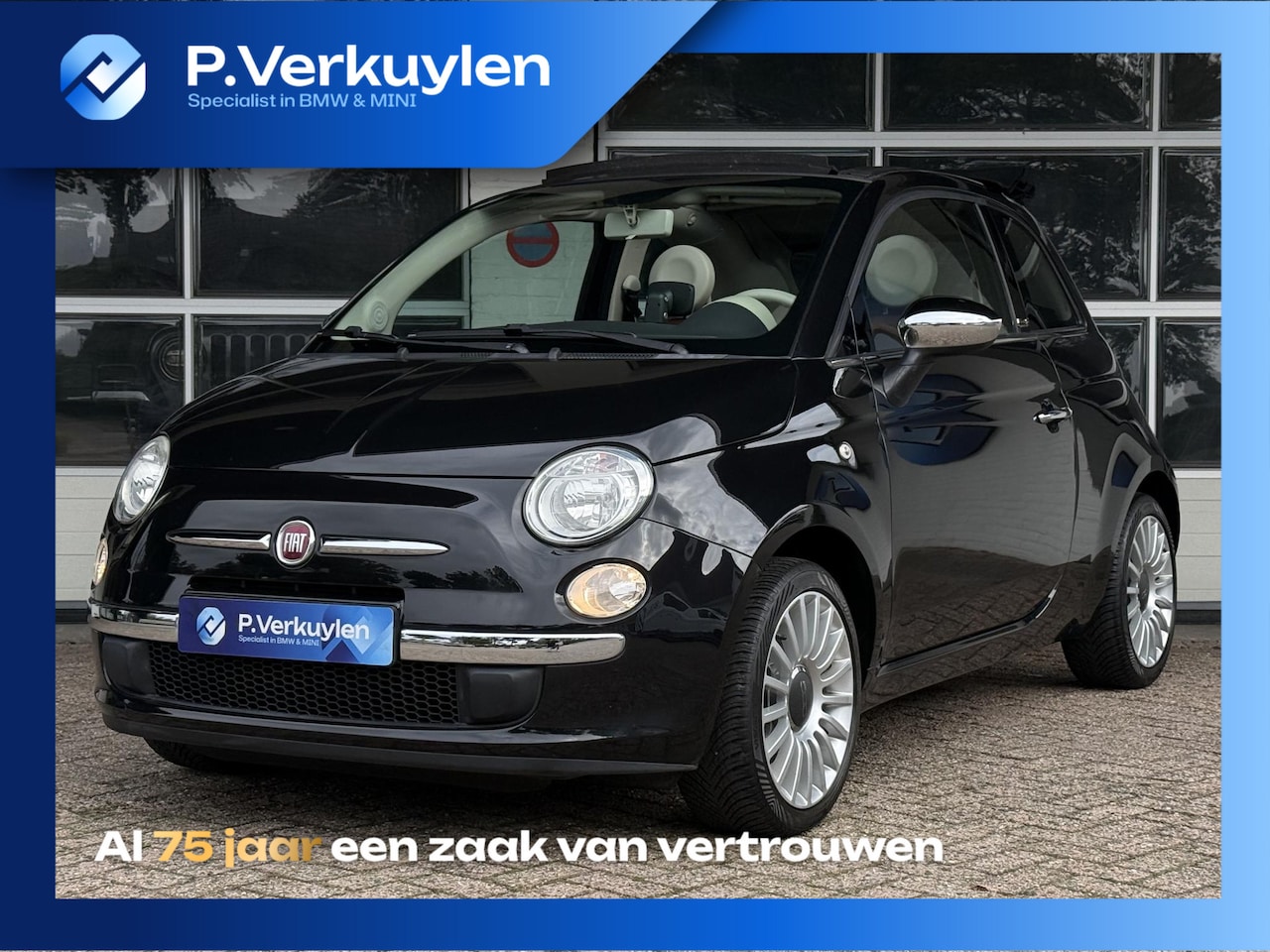 Fiat 500 C - 1.2 Lounge | AIRCO | LEDER | BLUETOOTH BELLEN | PARKEERSENSOREN | 16 INCH LM VELGEN | NIEU - AutoWereld.nl