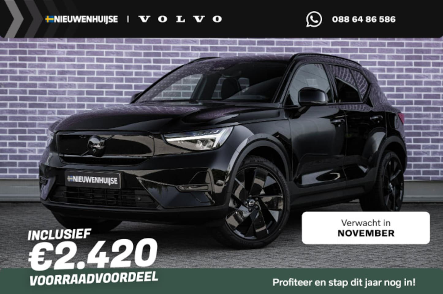 Volvo EX40 - Single Motor Extended Range Ultra Black Edition Europa | Google | Long Range | Harman Kard - AutoWereld.nl