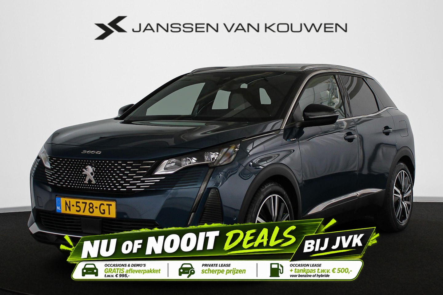 Peugeot 3008 - 1.6 HYbrid4 300 Blue Lease GT Pano Trekhaak FOCAL Stoelverwarming - AutoWereld.nl