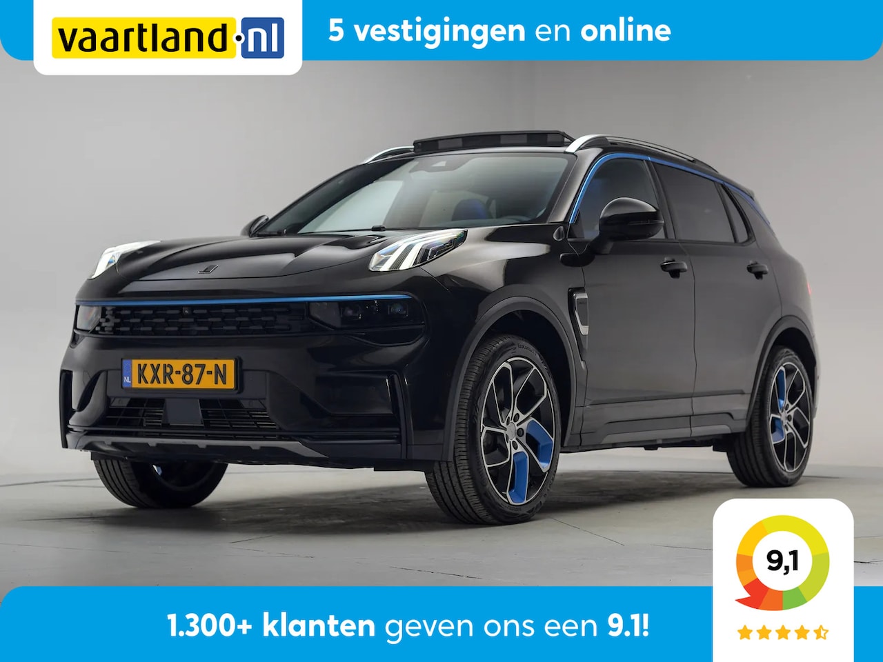 Lynk & Co 01 - 1.5 PHEV MY23 6,6kWh Zwart [ SOH 94,5% ] [ Zwarte hemel Pano Navi ] - AutoWereld.nl