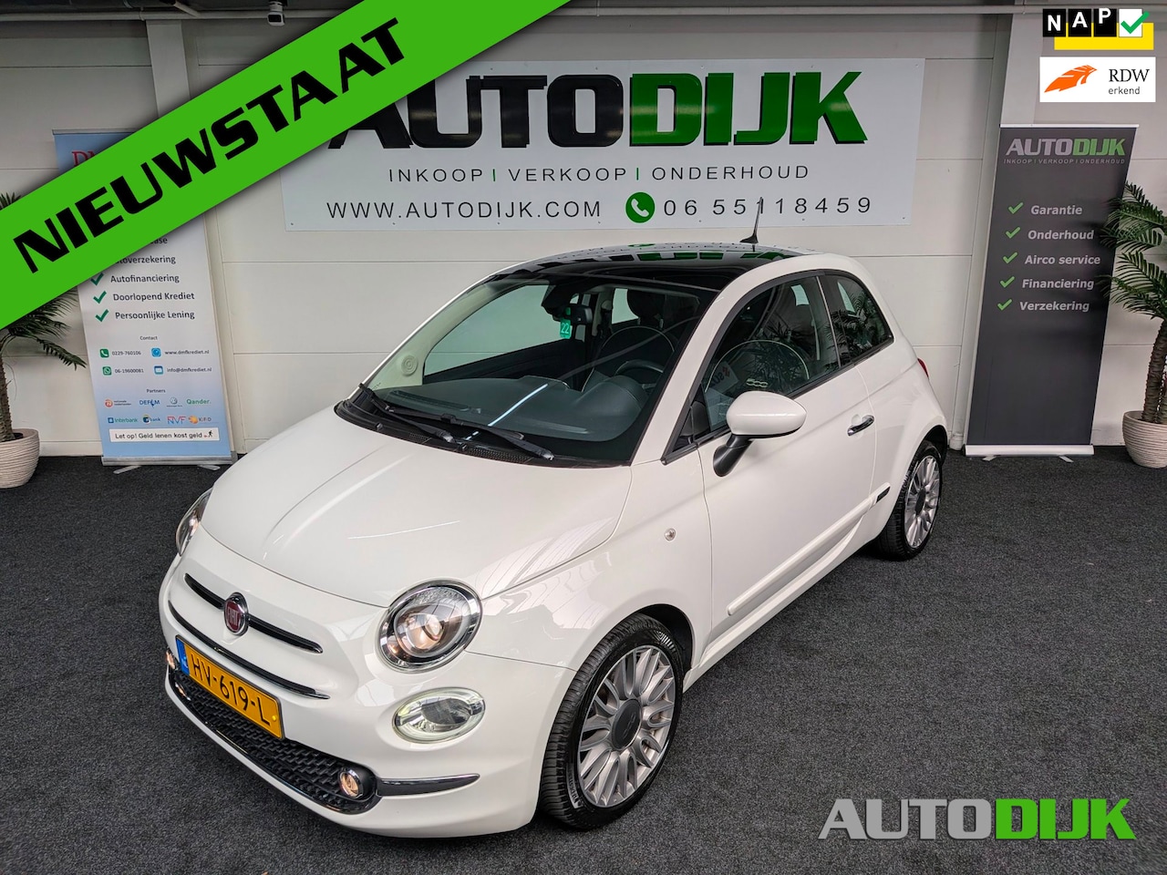 Fiat 500 - 0.9 TwinAir Turbo Lounge|Panoramadak|Climatecontrol - AutoWereld.nl