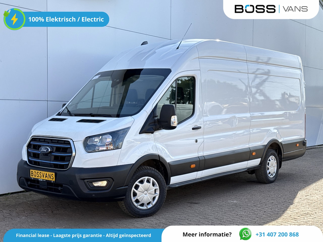 Ford E-Transit - 68kWh 184PK L4H3 317km WLTP 95.1% (SOH) BEV Snelladen Carplay Climate control 360° Camera - AutoWereld.nl