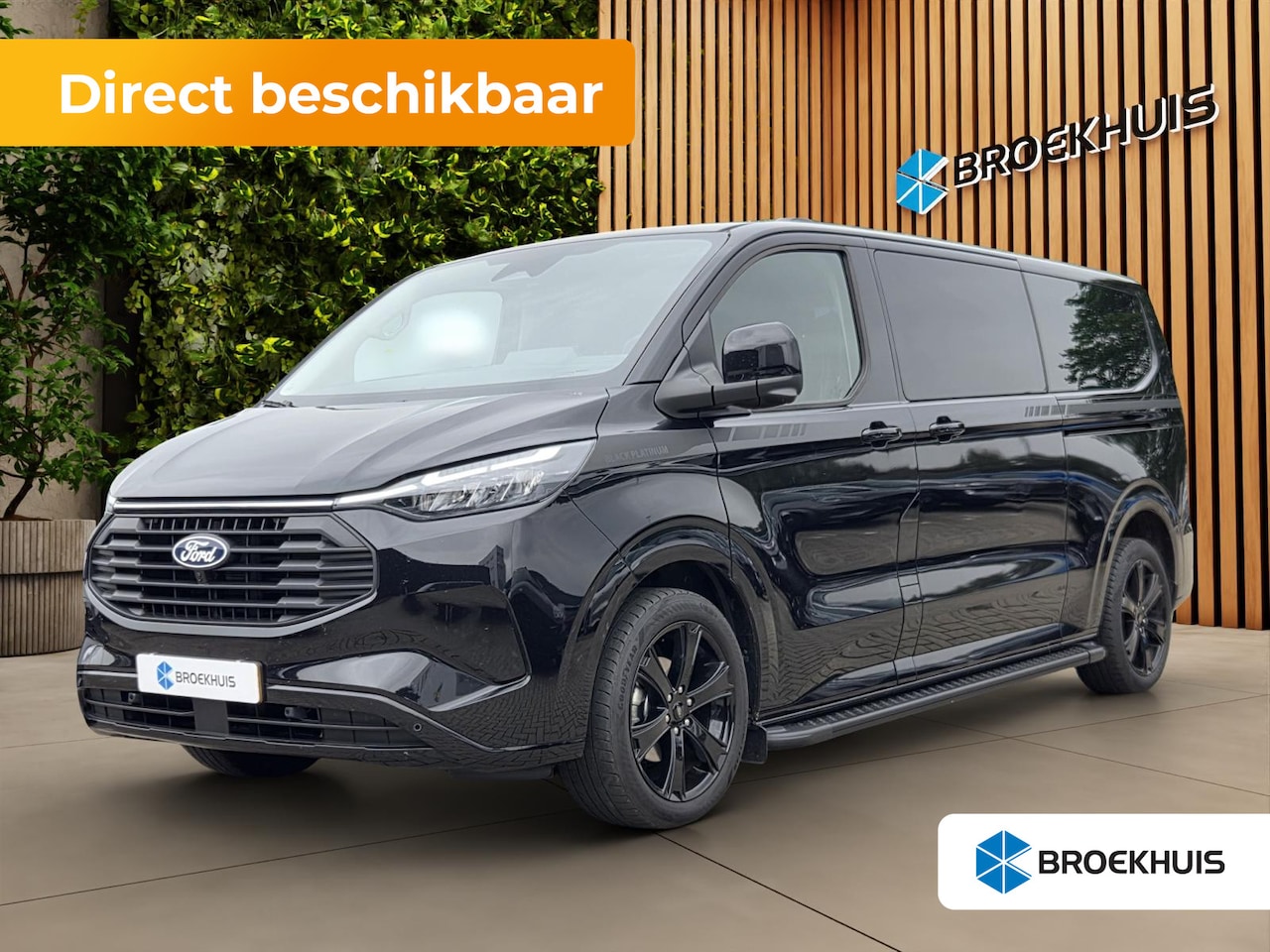 Ford Transit Custom - 320 2.5 PHEV L2H1 Limited Black Platinum Dubbel Cabine 19'inch Lichtmetalen Velgen | 360. - AutoWereld.nl
